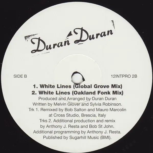 Duran Duran - White Lines, Electronic, Pop, Rock, House, Pop Rock, 1995 - Parlophone, UK, Vinyl 1x 12", 45 RPM, Promo