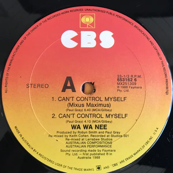 Album cover for Can't Control Myself by Wa Wa Nee