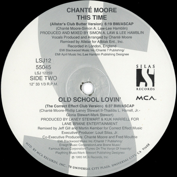 Chanté Moore - This Time (The Bomb Mix), Electronic, Hip Hop, House, RnB/Swing, Silas Records, Vinyl 1x 12", 33 ⅓ RPM, Repres