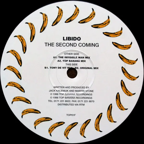 Libido - The Second Coming, Electronic, Hard House, Trance, 1996 - Top Banana Recordings, UK, Vinyl 1x 12"