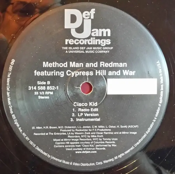 Jonell And Method Man / Method Man & Redman Featuring Cypress Hill And War - Round And Round (Remix) / Cisco Kid, Hip Hop, 20