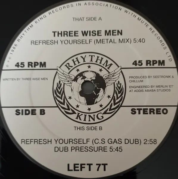 Three Wize Men - Refresh Yourself, Hip Hop, 1987 - Rhythm King, UK, Vinyl 1x 12"