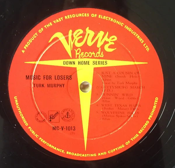 Album cover for Music For Losers by Turk Murphy