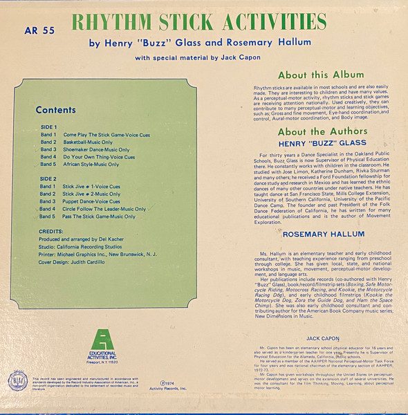 Album cover for Rhythm Stick Activities by Henry Buzz Glass And Rosemary Hallum With Special Material By Jack Capon