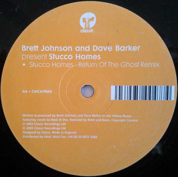 Brett Johnson And Dave Barker - Stucco Homes, Electronic, House, 2003 - Classic, UK, Vinyl 1x 12", 33 ⅓ RPM