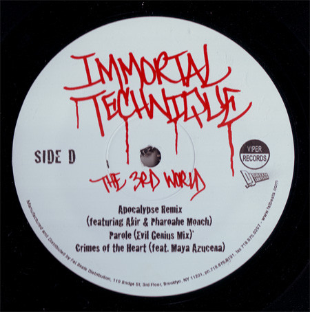 Immortal Technique & DJ Green Lantern - The 3rd World, Hip Hop, Conscious, Gangsta, 2008 - Viper Records, US, Vinyl 2x LP, Al
