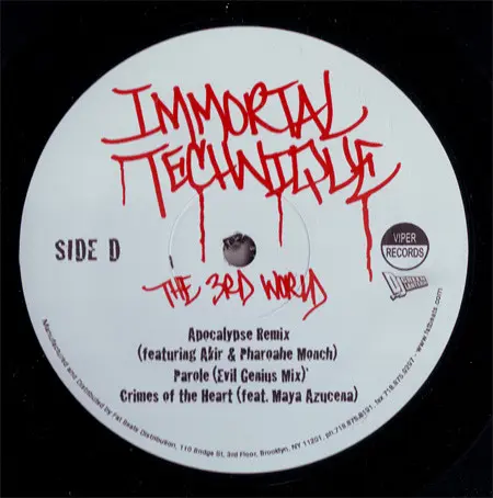 Immortal Technique & DJ Green Lantern - The 3rd World, Hip Hop, Conscious, Gangsta, 2008 - Viper Records, US, Vinyl 2x LP, Al