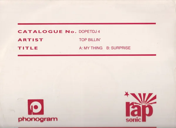 Album cover for My Thing / Surprise by Top Billin