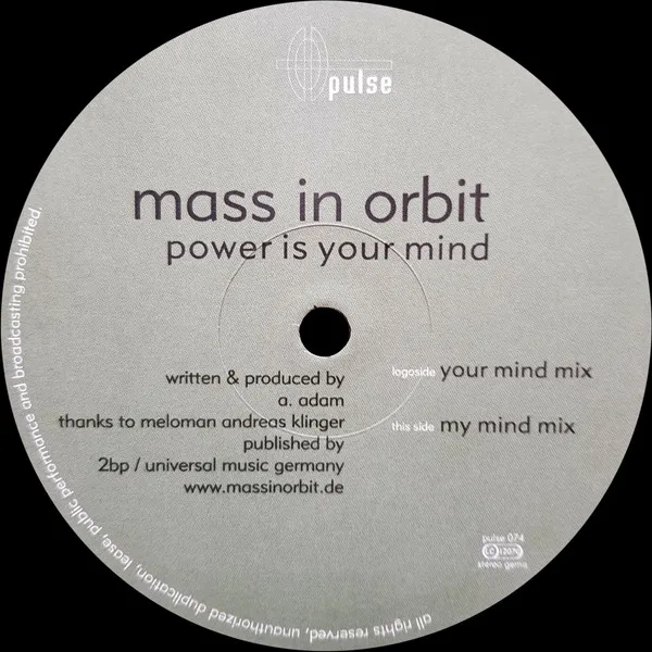 Album cover for Power Is Your Mind by Mass In Orbit