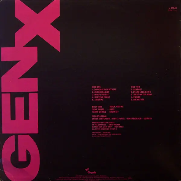 Generation X (4) - Kiss Me Deadly, Rock, Punk, 1981 - Chrysalis, Australia, Vinyl 1x LP, Album