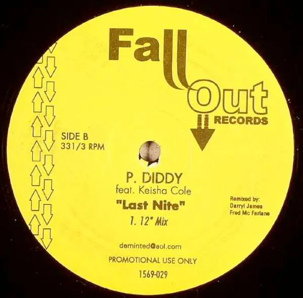 P. Diddy Feat. Christina Aguilera / Keyshia Cole - Tell Me / Last Nite, Electronic, House, 2007 - Fall Out Records, US, Vinyl