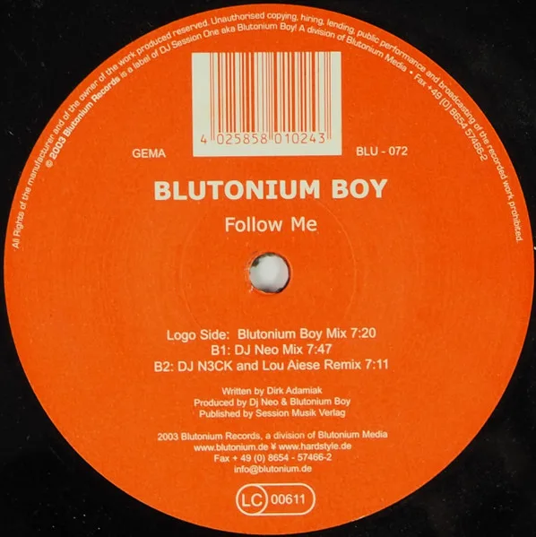 Album cover for Follow Me by Blutonium Boy