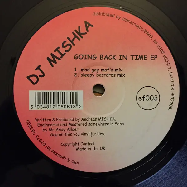 DJ Mishka - Going Back In Time EP, Electronic, Acid, Techno, 2000 - Ef.adrine, UK, Vinyl 1x 12", EP