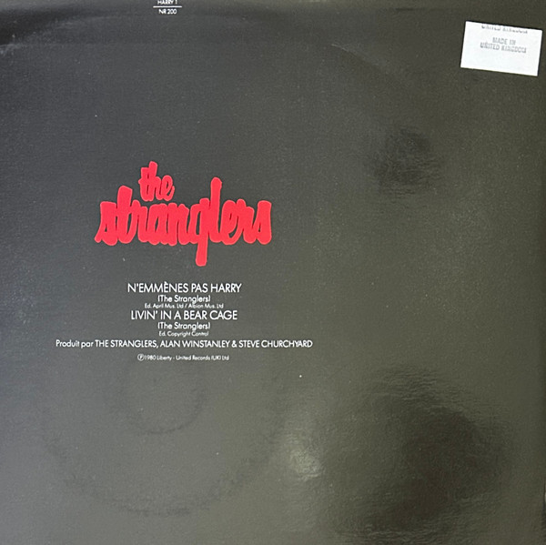 Stranglers, The - N'emmènes Pas Harry, Rock, New Wave, Punk, 1987 - Fan Club, France, Vinyl 1x 12", 45 RPM, Reissue