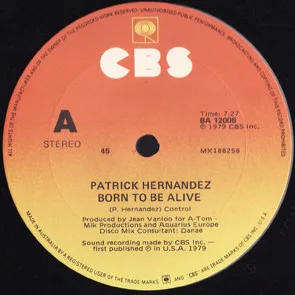 Album cover for Born To Be Alive by Patrick Hernandez