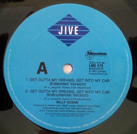 Album cover for Get Outta My Dreams, Get Into My Car by Billy Ocean