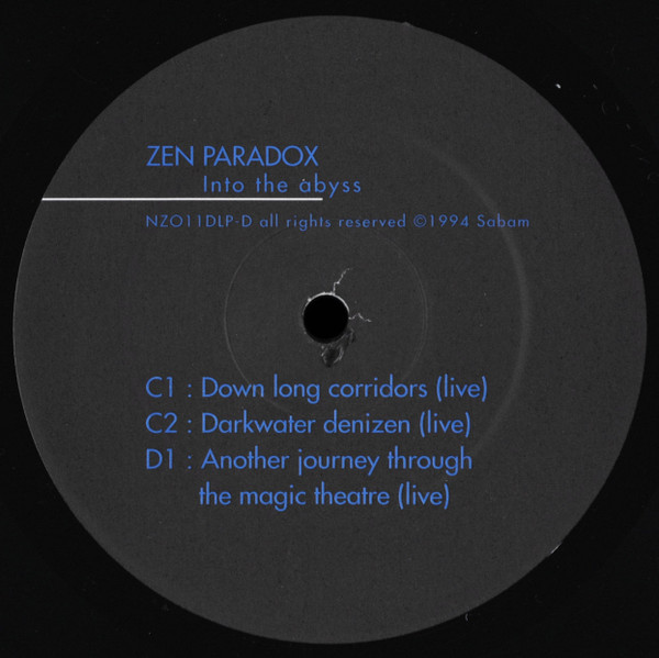 Zen Paradox - Into The Abyss, Electronic, Acid, Techno, Trance, 1994 - Nova Zembla, Belgium, Vinyl 2x LP, Album