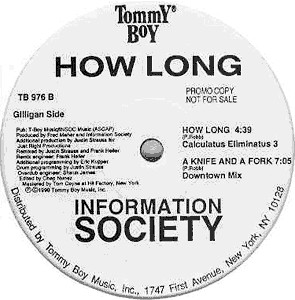 Information Society - How Long, Electronic, Breaks, Synth-pop, 1990 - Tommy Boy, US, Vinyl 1x 12", Promo Company Sleeve