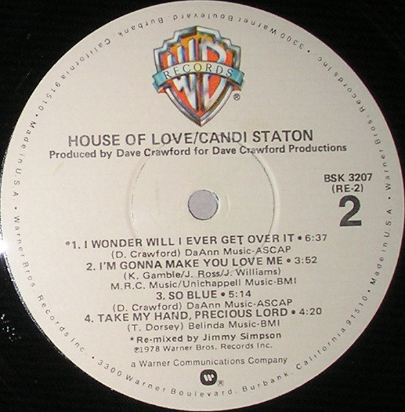 Candi Staton - House Of Love, Funk / Soul, Disco, Soul, 1978 - Warner Bros. Records, US, Vinyl 1x LP, Album Winchester Pressi