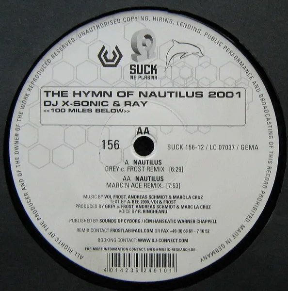 Album cover for The Hymn Of Nautilus 2001 <<100 Miles Below>> by DJ X-Sonic & Ray