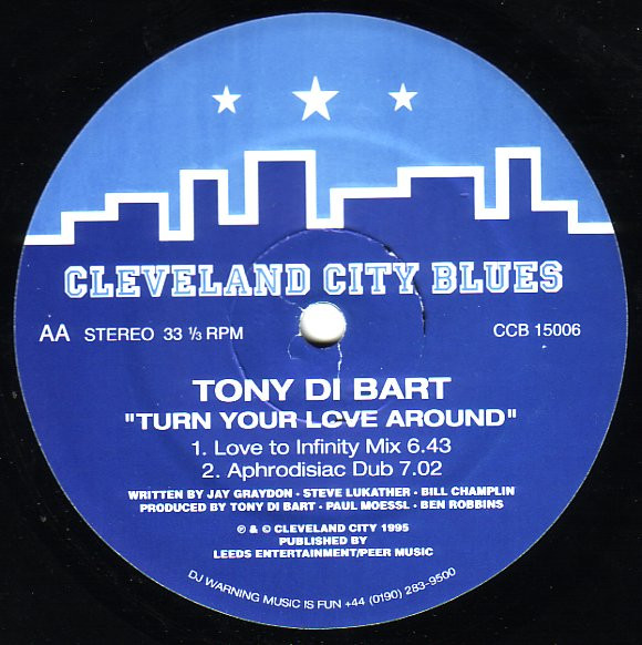 Tony Di Bart - Turn Your Love Around, Electronic, House, 1996 - Cleveland City Blues, UK, Vinyl 1x 12", 33 ⅓ RPM, 45 RPM, Ste