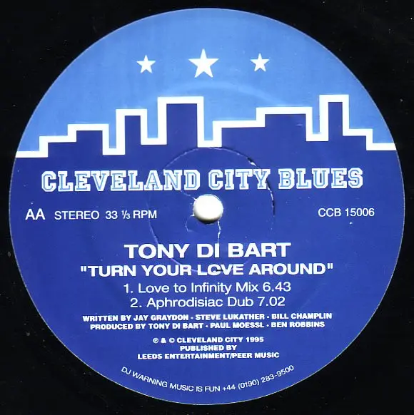 Tony Di Bart - Turn Your Love Around, Electronic, House, 1996 - Cleveland City Blues, UK, Vinyl 1x 12", 33 ⅓ RPM, 45 RPM, Ste