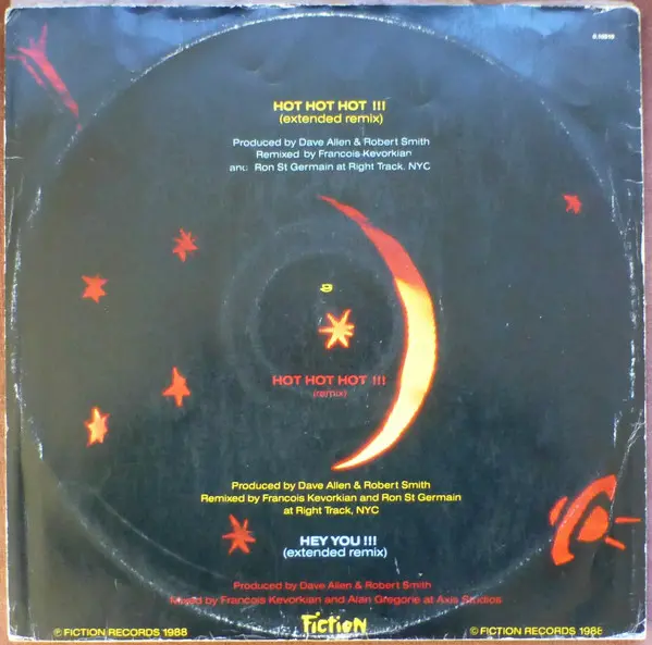 Cure, The - Hot Hot Hot!!!, Electronic, Rock, New Wave, Synth-pop, 1988 - Fiction Records, Australia, Vinyl 1x 12", Single