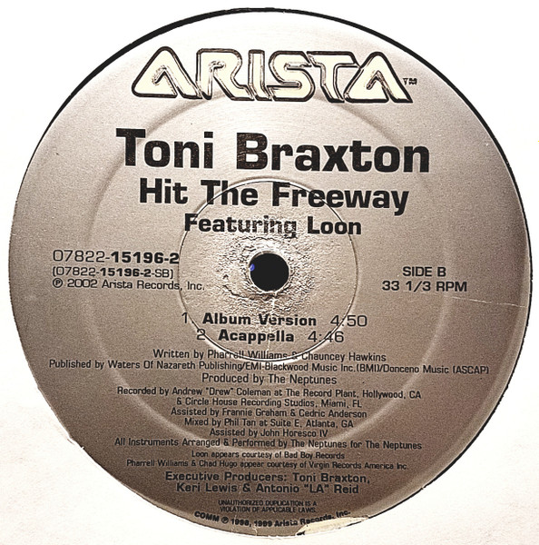 Toni Braxton - Hit The Freeway, Funk / Soul, Contemporary R&B, 2002 - Arista, US, Vinyl 1x 12", Single