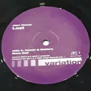 Jayn Hanna - Lost, Electronic, Progressive House, Tribal House, 2001 - Variation, VC Recordings, UK, Vinyl 1x 12", 33 ⅓ RPM