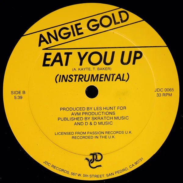 Album cover for Eat You Up by Angie Gold