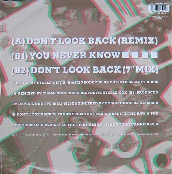 Album cover for Don't Look Back by Fine Young Cannibals