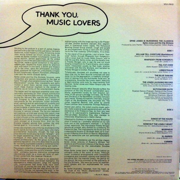 Album cover for Spike Jones Is Murdering The Classics by Spike Jones And His City Slickers