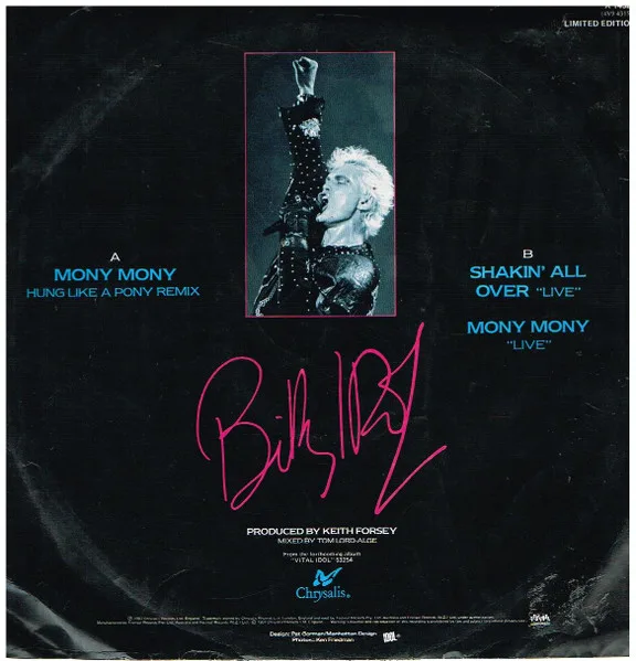 Album cover for Mony Mony by Billy Idol