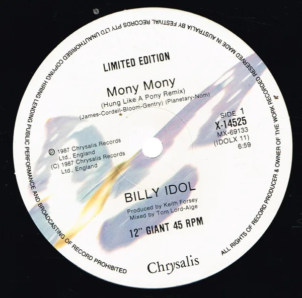 Album cover for Mony Mony by Billy Idol