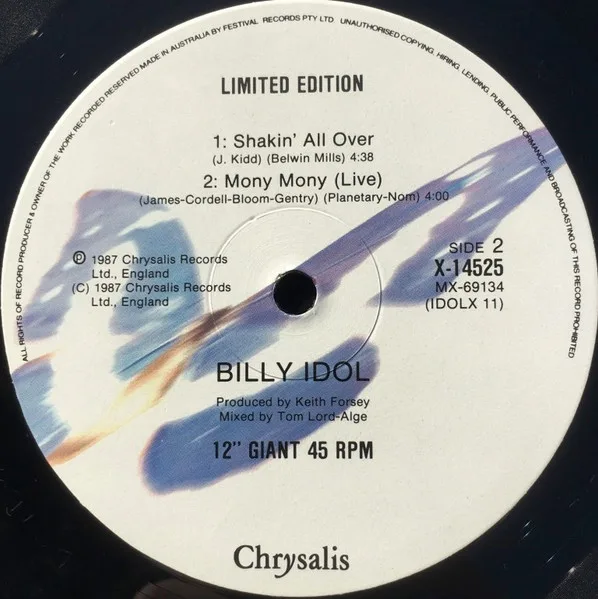 Album cover for Mony Mony by Billy Idol