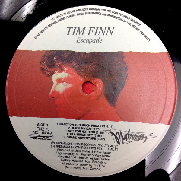 Tim Finn - Escapade, Pop, Rock, Alternative Rock, Art Rock, New Wave, Vocal, 1983 - Mushroom, New Zealand, Vinyl 1x LP, Album