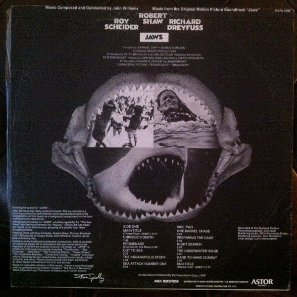 John Williams (4) - Jaws (Music From The Original Motion Picture Soundtrack) - 1975 - Modern Classical, Score, Soundtrack - M
