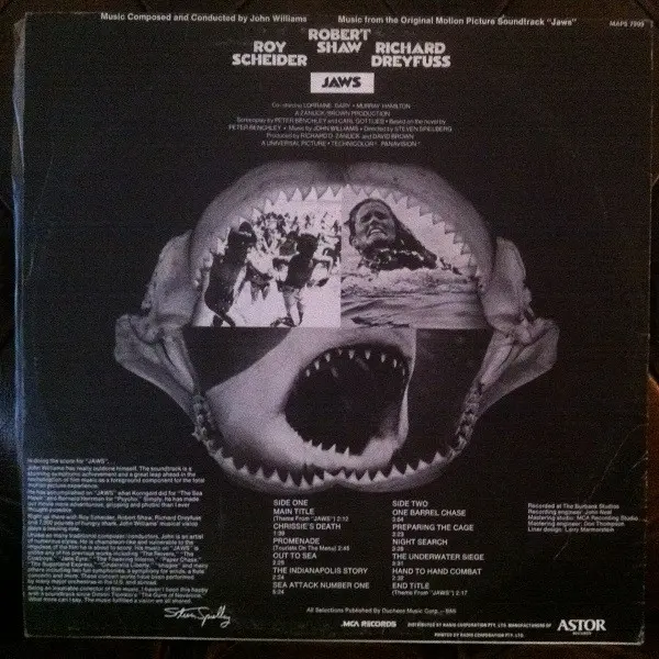 John Williams (4) - Jaws (Music From The Original Motion Picture Soundtrack) - 1975 - Modern Classical, Score, Soundtrack - M