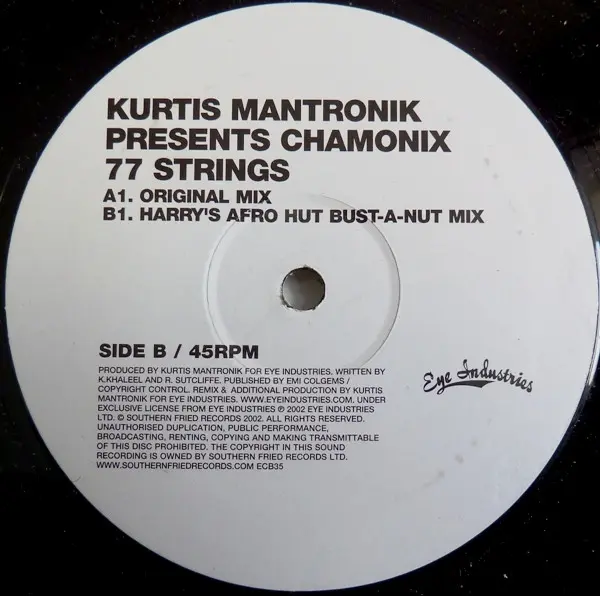 Kurtis Mantronik Presents Chamonix - 77 Strings, Electronic, House, 2002 - Southern Fried Records, UK, Vinyl 1x 12", 45 RPM