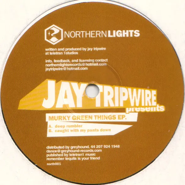 Jay Tripwire - Murky Green Things EP, Electronic, Tech House, Tribal, 2000 - Northern Lights, Canada, Vinyl 1x 12", 33 ⅓ RPM,