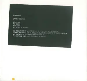 Opiate - Possible, Electronic, Abstract, Minimal, 2002 - Vertical Form, UK, Vinyl 1x 12", EP, 33 ⅓ RPM