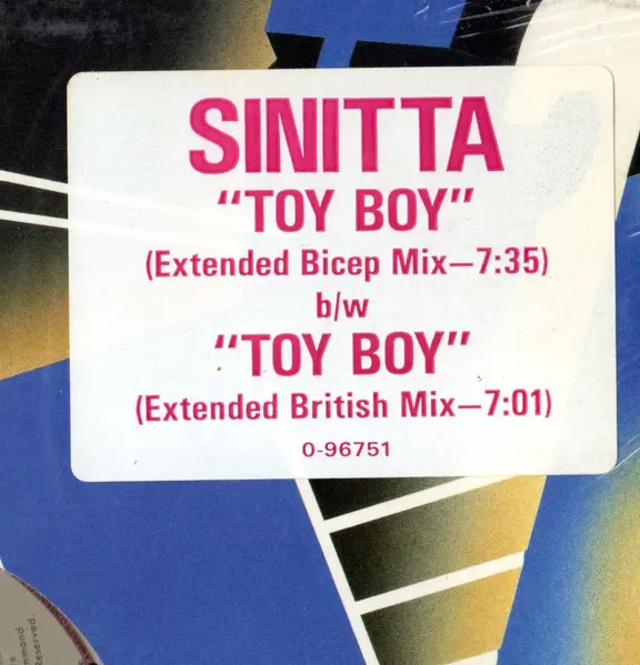 Sinitta - Toy Boy, Electronic, Disco, Synth-pop, 1987 - Omni Records, US, Vinyl 1x 12", 33 ⅓ RPM
