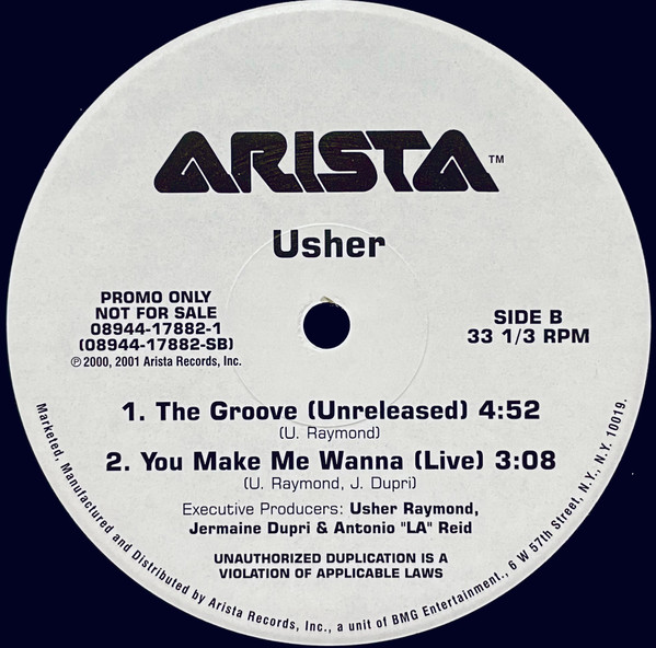 Usher - Usher, Funk / Soul, Hip Hop, Pop, Contemporary R&B, New Jack Swing, 2001 - Arista, Japan, Vinyl 1x 12", 33 ⅓ RPM, Pro