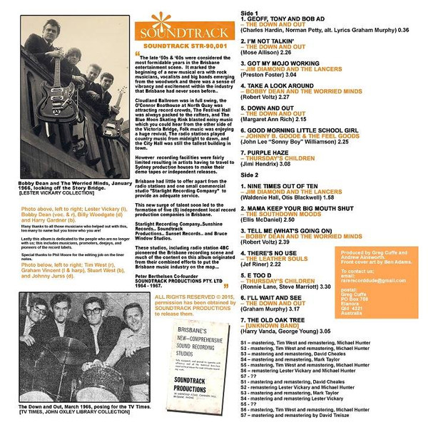 Various - Kaptain Kavemen From Brisbane, Rock, Beat, Garage Rock, 2015 - Soundtrack Productions (2), Australia, Vinyl 1x LP, 