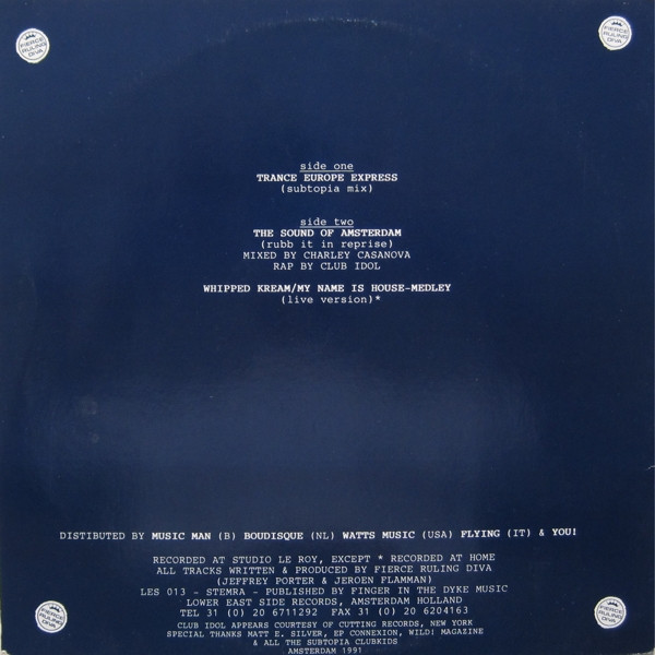 Fierce Ruling Diva - Trance Europe Express, Electronic, House, Techno, 1991 - Lower East Side Records, Netherlands, Vinyl 1x 