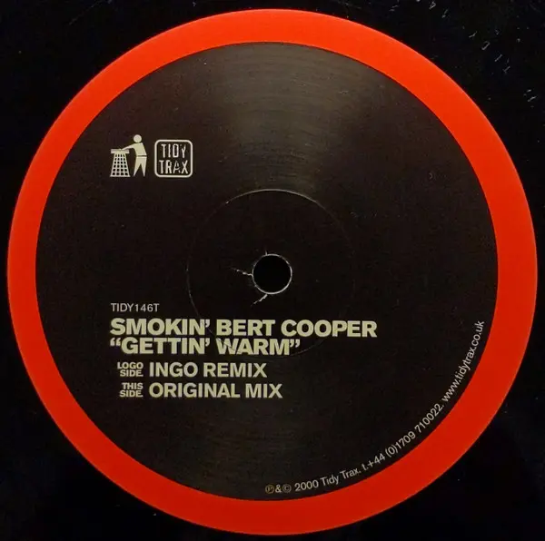 Smokin' Bert Cooper - Gettin' Warm, Electronic, Donk, Hard House, 2000 - Tidy Trax, UK, Vinyl 1x 12", 45 RPM