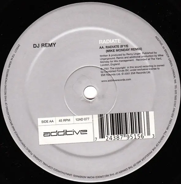 DJ Remy - EP 2.2, Electronic, Progressive House, Progressive Trance, 2001 - Additive, Combined Forces, Taste Recordings, UK, 