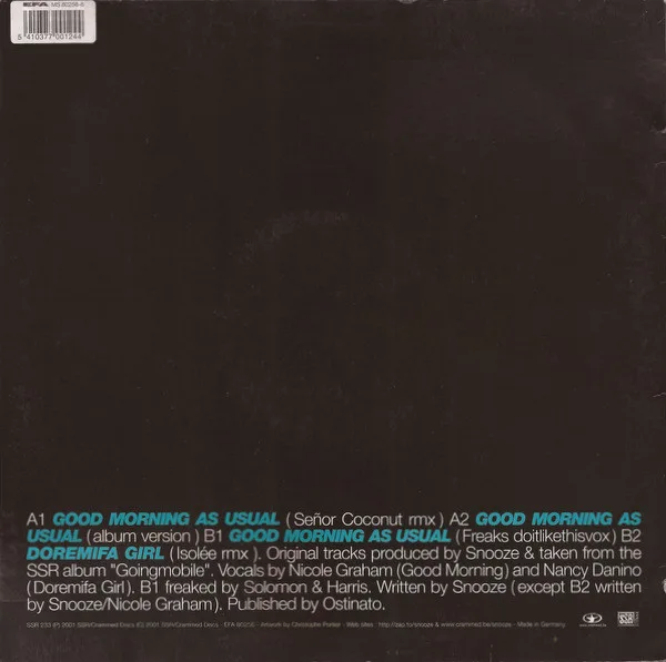Album cover for Good Morning As Usual by Snooze