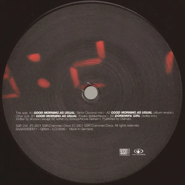 Album cover for Good Morning As Usual by Snooze