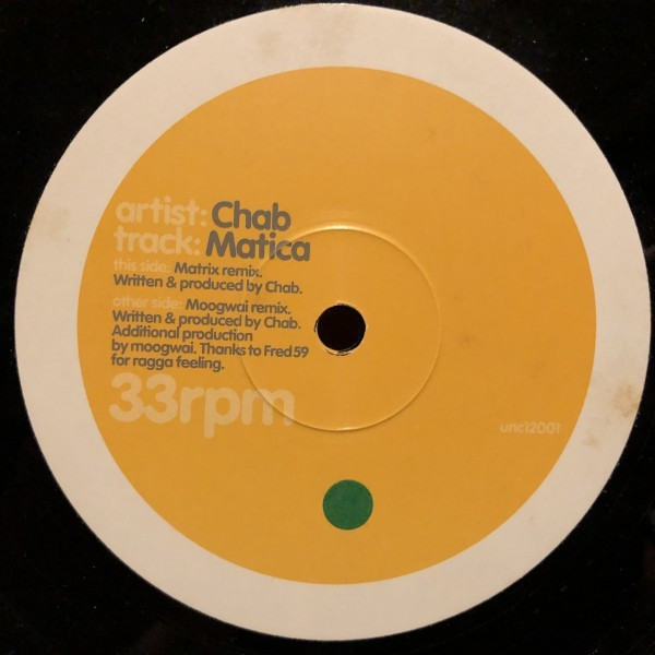 Chab - Matica, Electronic, Progressive House, Progressive Trance, 2000 - Undercurrent Recordings, UK, Vinyl 1x 12", 33 ⅓ RPM